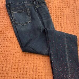 Stylish Blue Jeans with Red Accents